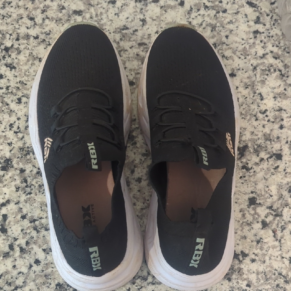 RBX Black Live Life Active Knit Slip-on Sneakers